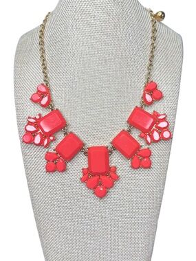 kate spade Coral Pink Gem Bib Necklace